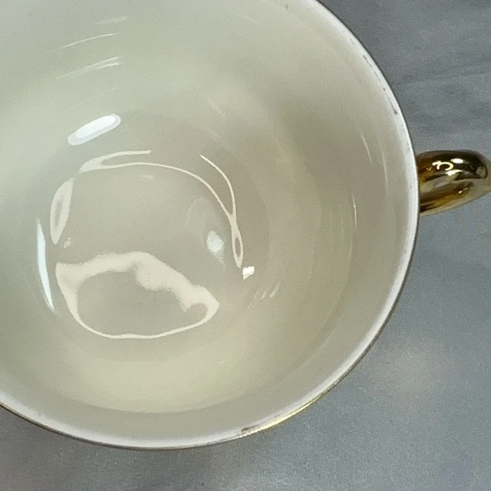 Heavy Gold Schwarzenhammer Bavaria Teacup Saucer Gold Gilt Germany 1940